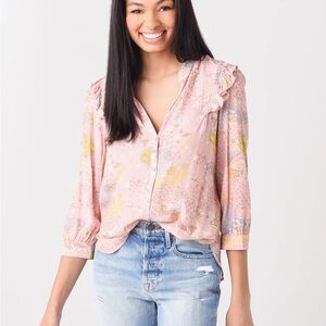 Zadig & Voltaire Tygg Print Ruffle-Detail Button Blouse